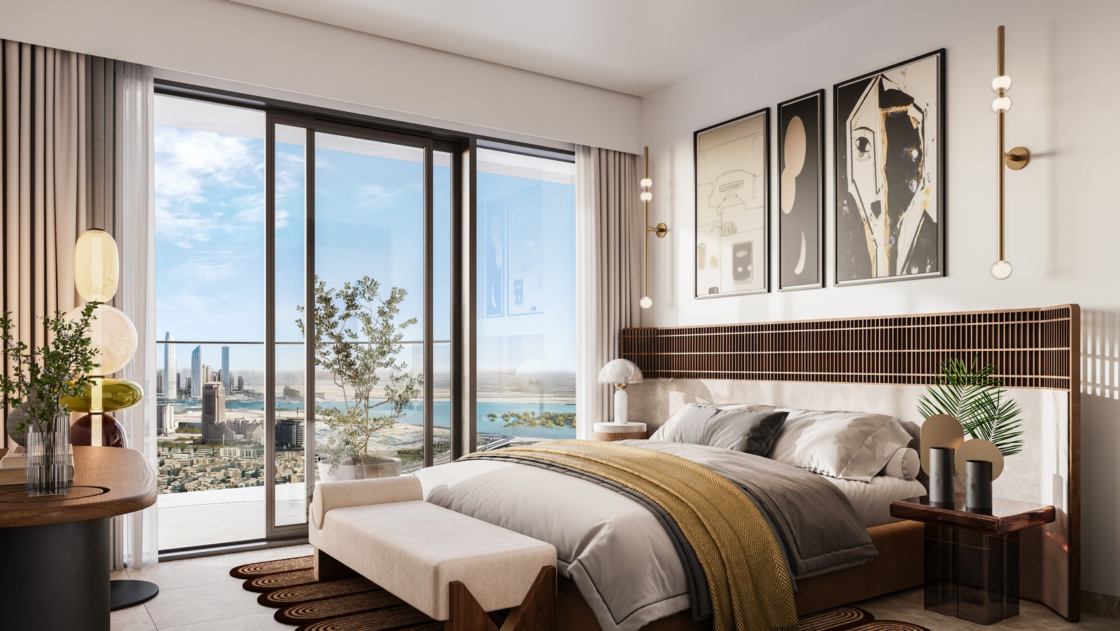 Address Residences Zabeel — bedroom with Burj Khalifa view