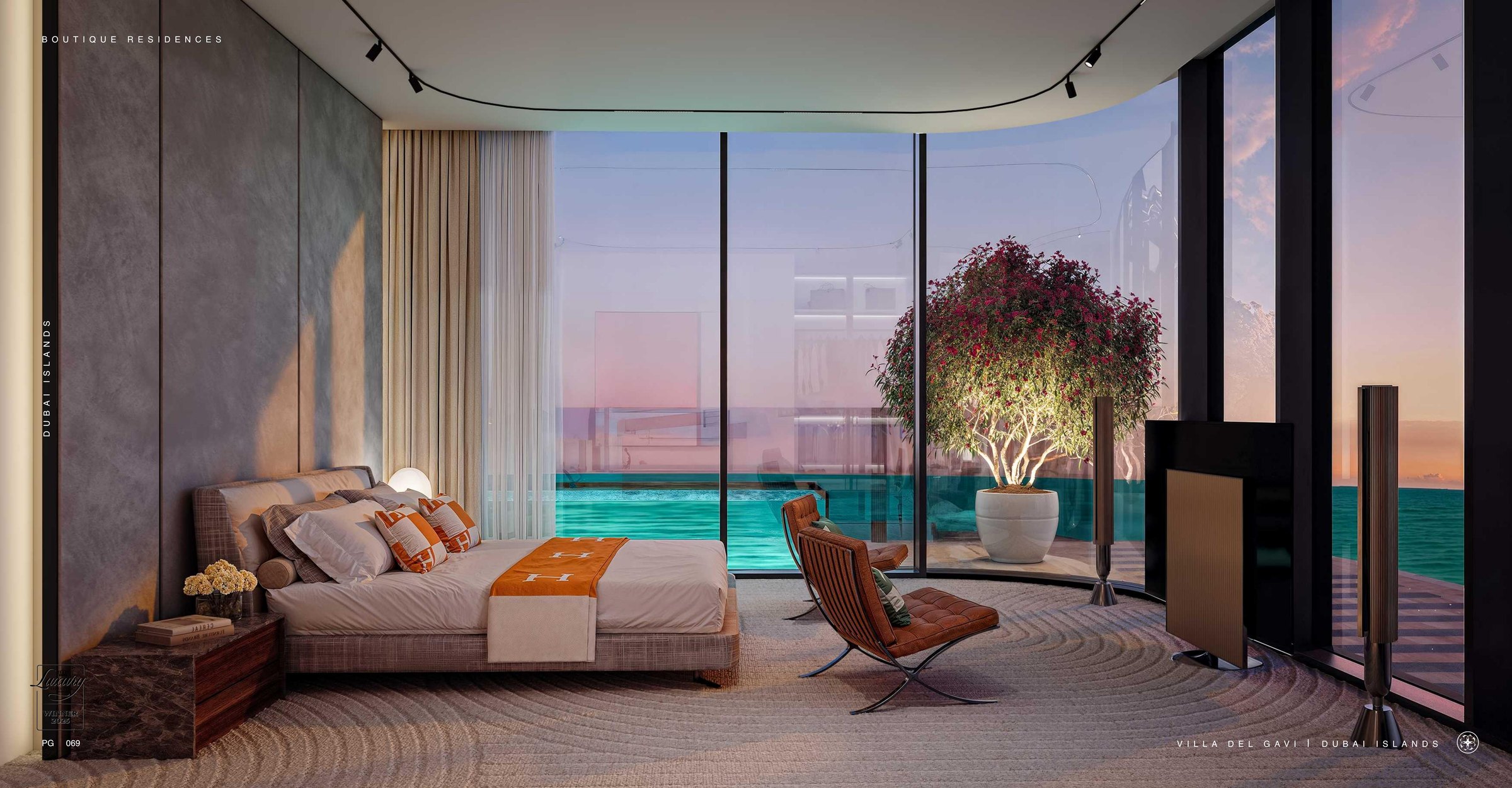 Bedroom at dusk