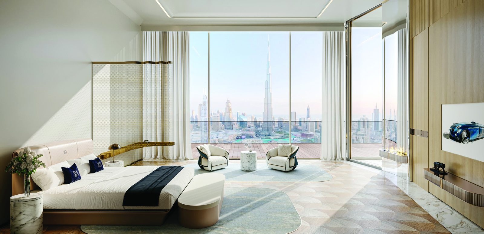 Bugatti Residences — Bedroom · Burj Khalifa view