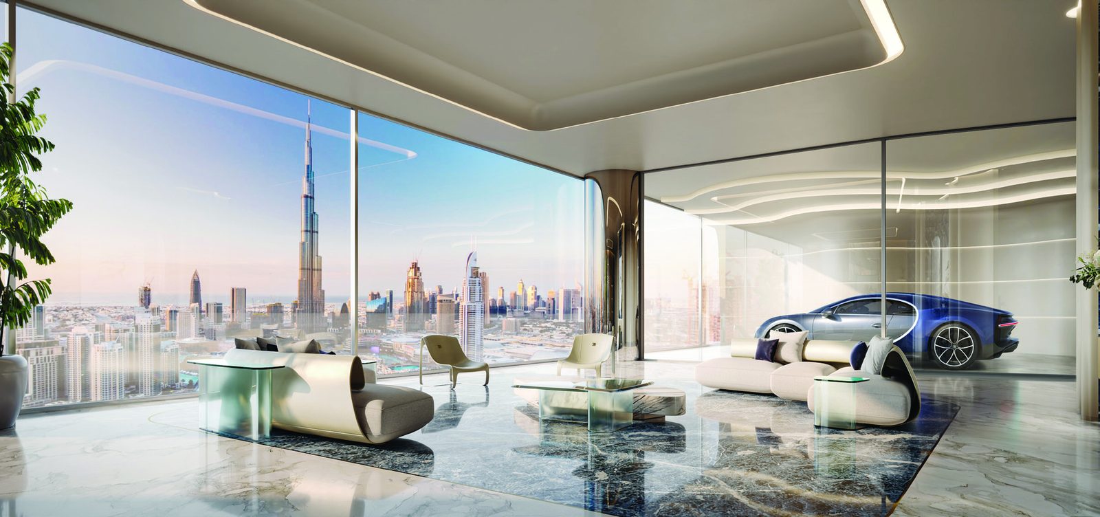 Bugatti Residences — Sky Mansion living · private car lift