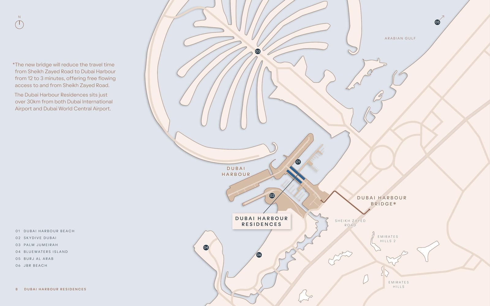 Dubai Harbour Residences — location map