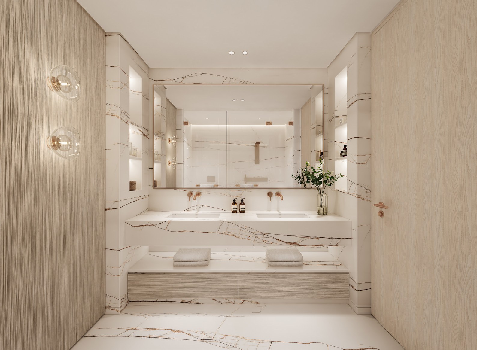 Dubai Harbour Residences — primary bathroom