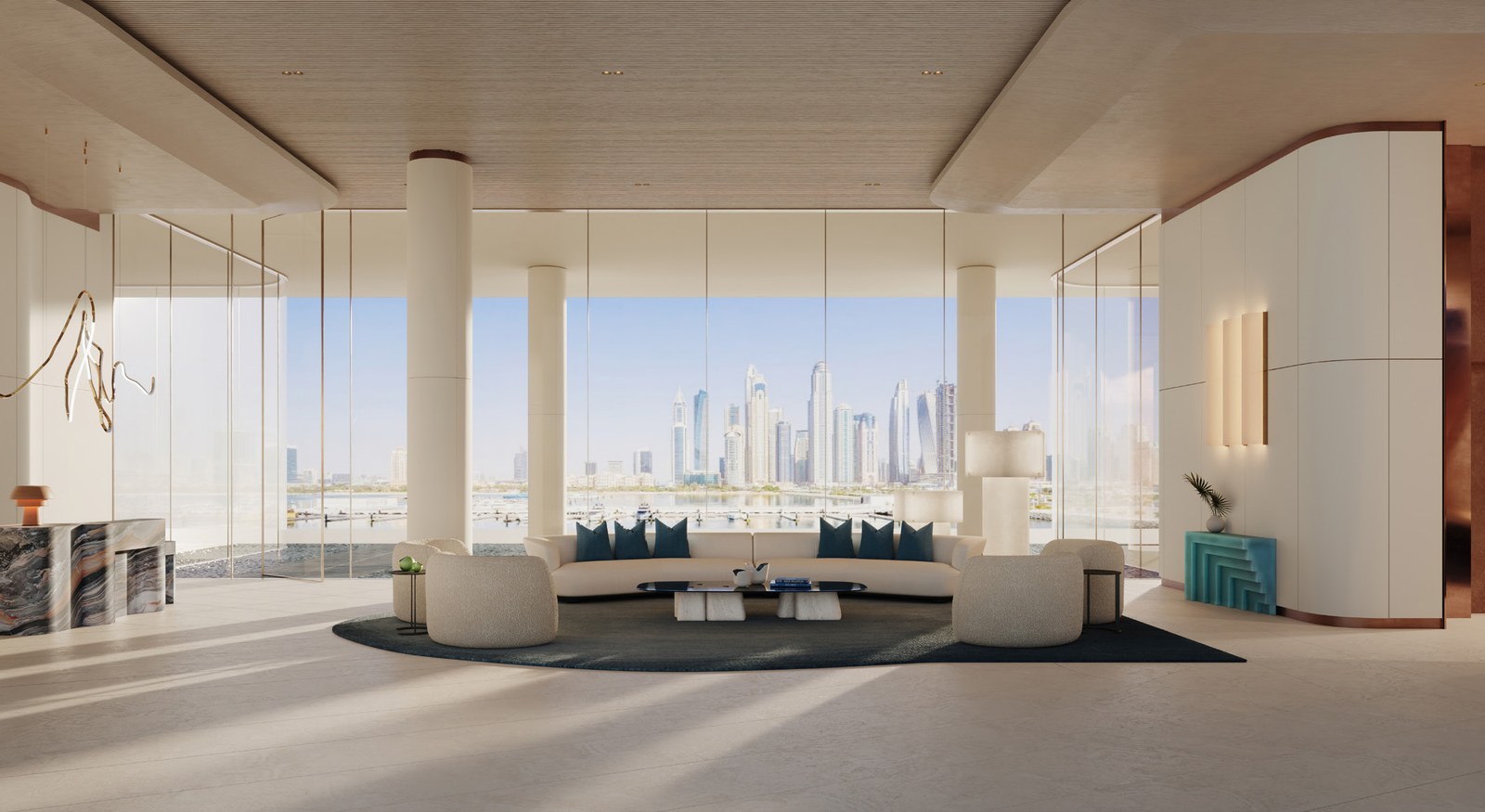 Dubai Harbour Residences — reception lobby