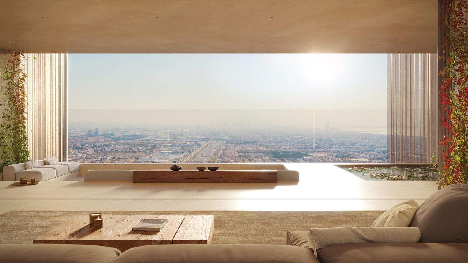 Muraba Veil — Living space · Burj Khalifa view