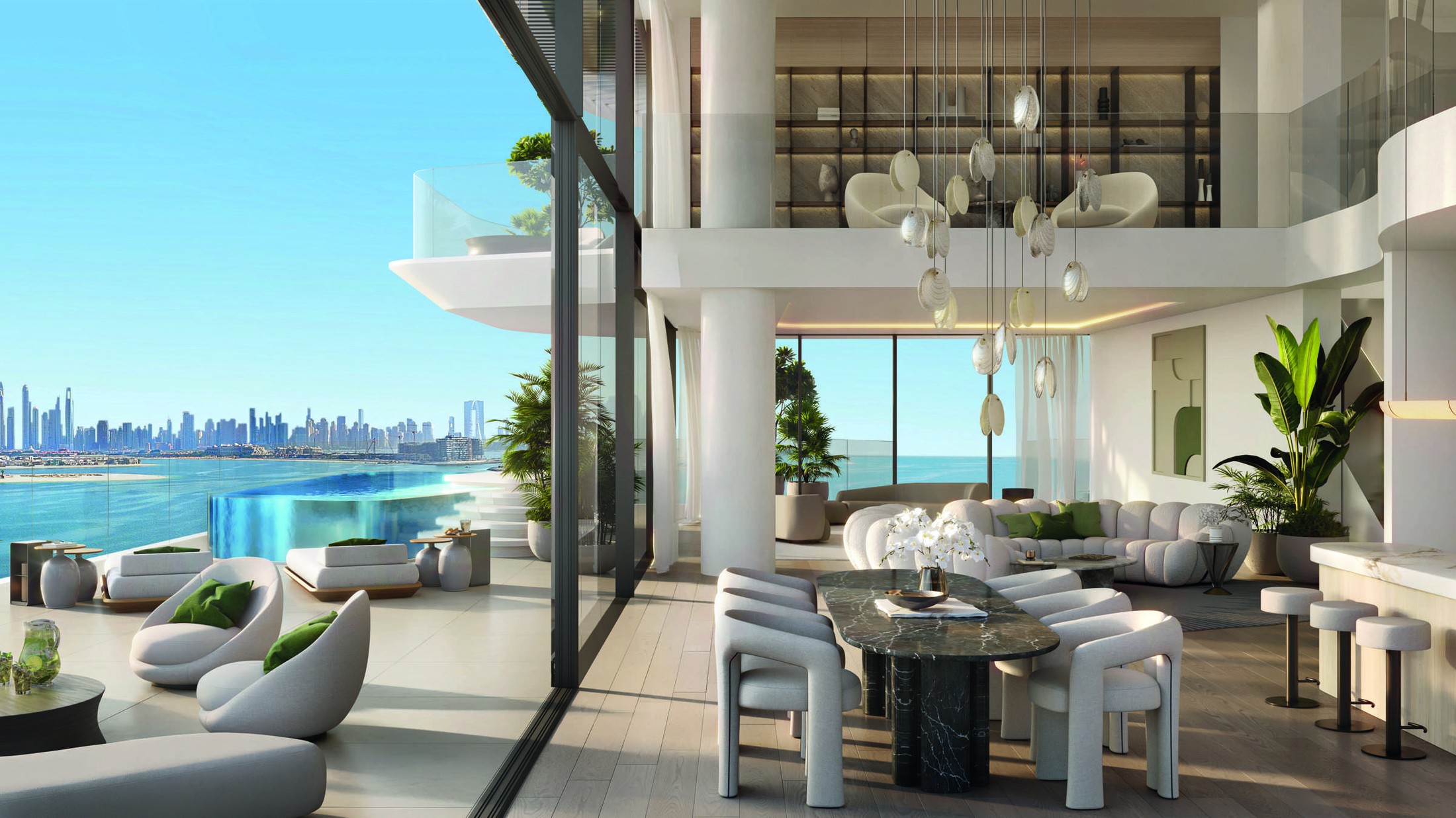 PASSO by Beyond — penthouse living room with sea and skyline views