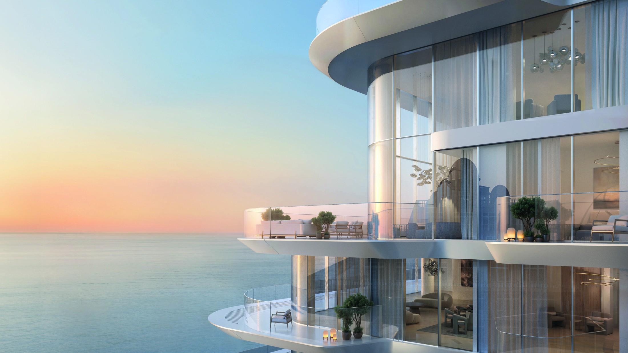 PASSO by Beyond — penthouse terrace over the sea at dusk