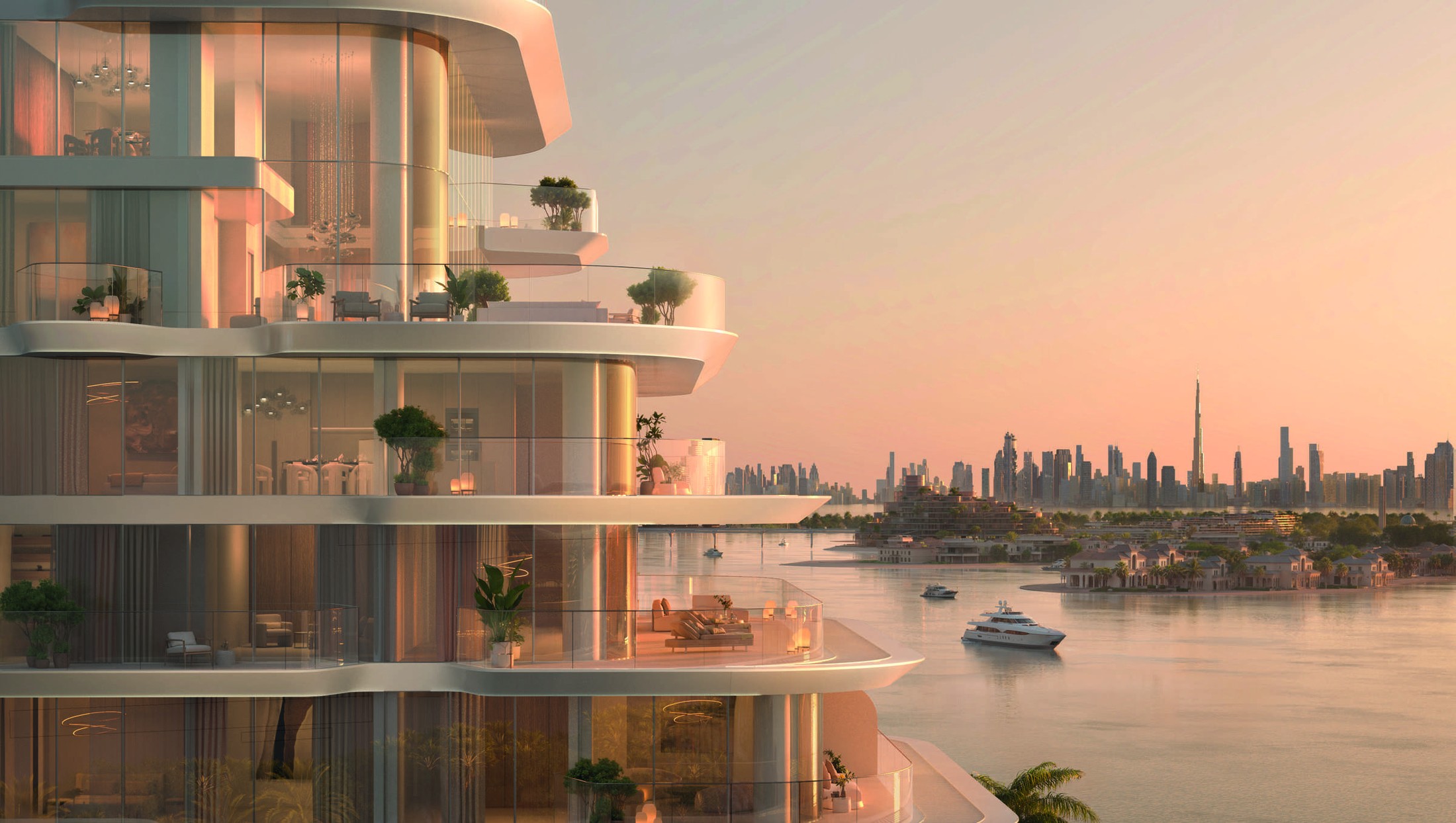 PASSO by Beyond — sculpted balconies with the Dubai skyline
