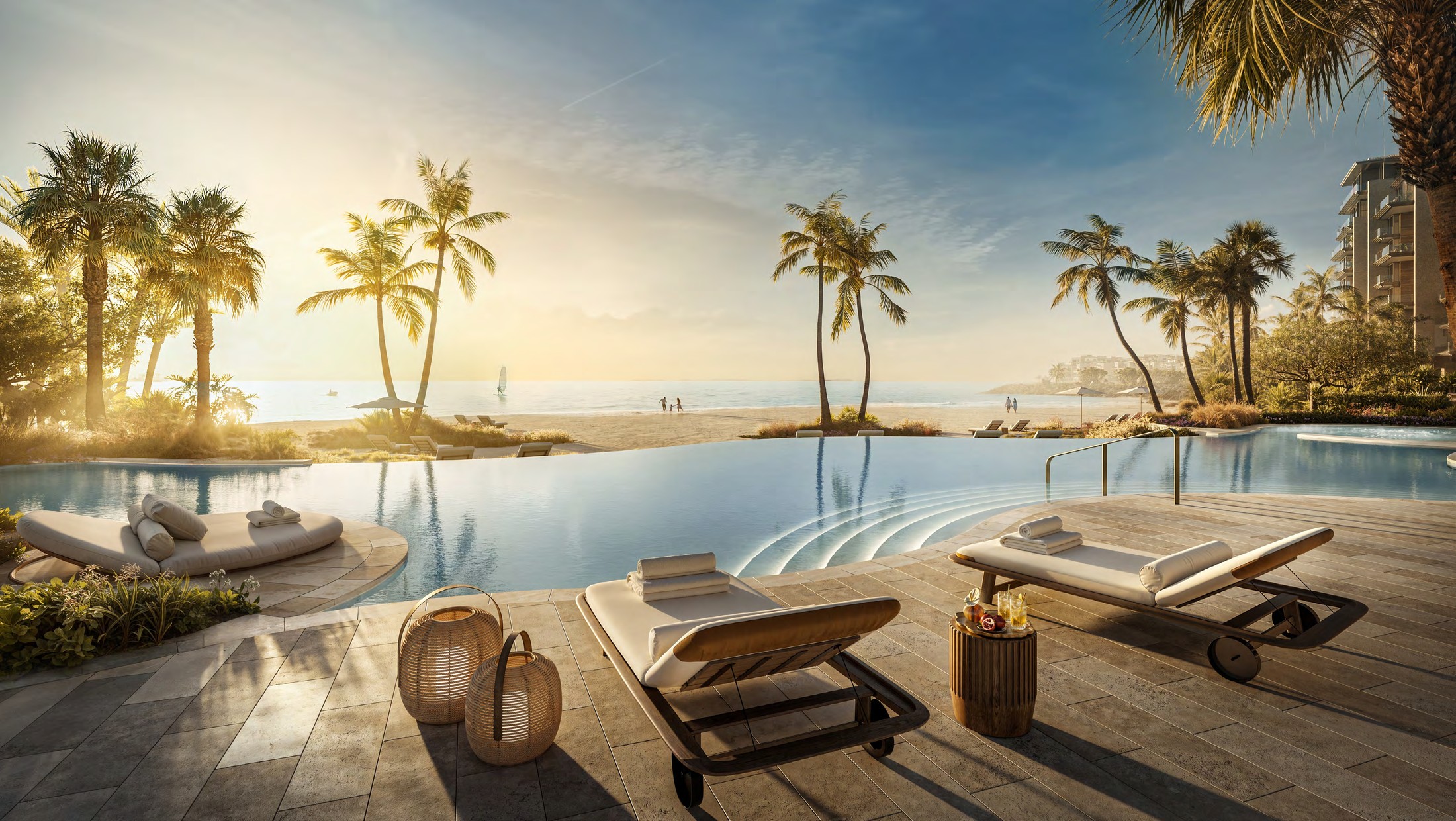 Solaya — swimming pool at golden hour