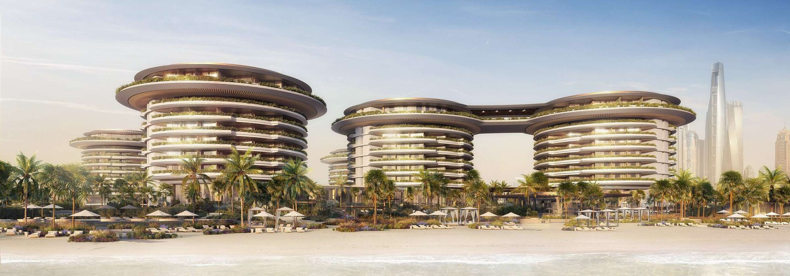 The Dubai Beach EDITION Residences — towers from the water